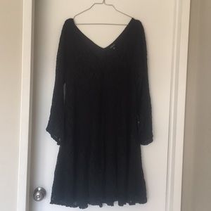 Off the shldr lowcutF&B Plussize Black Lace Dress